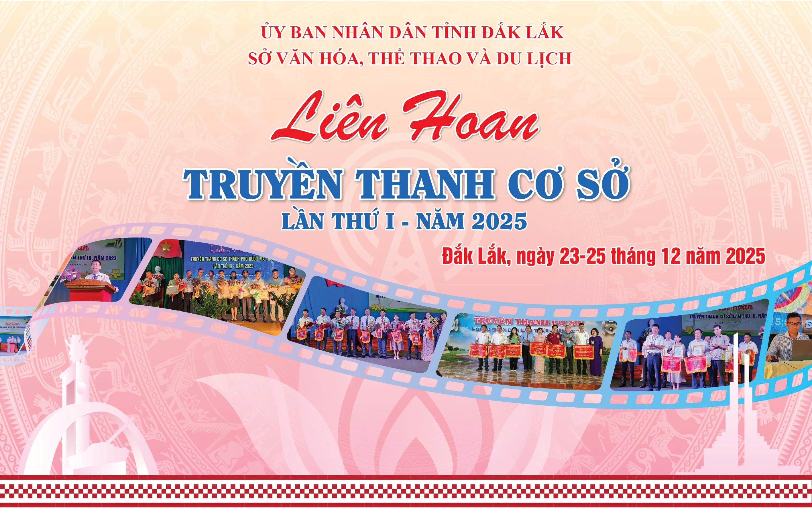 Ảnh: Backdrop Liên hoan truyền thanh cơ sở tỉnh Đắk Lắk  lần thứ nhất – năm 2025